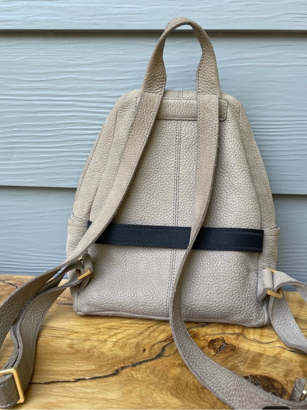 Hammitt Beige Leather Backpack with Gold Hardware and Red Interior - Picture 8 of 9